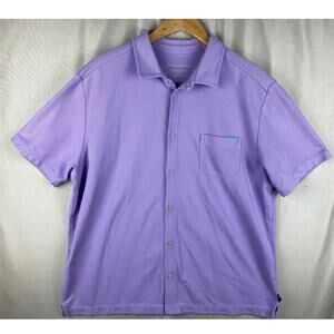 Tommy Bahama Island Zone Supima Cotton Button Up Shirt Men’s sz XL Purple S/S